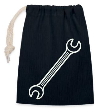 Wrench - Closable cotton gift bag (14x20cm) - navy - Front
