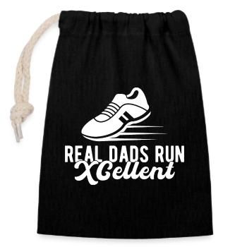 Conception de coureur de cross-country - XC Coach - Course à pied - Sac cadeau en coton avec cordon (14 x 20 cm) - noir - Devant