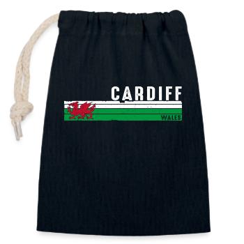 Cardiff, Wales: Lebendige Stadt und kulturelles Erbe - Verschließbarer Geschenkbeutel aus Baumwolle (14x20cm) - Navy - Vorne
