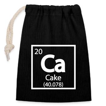 Cake Element Periodic Table - Closable cotton gift bag (14x20cm) - black - Front