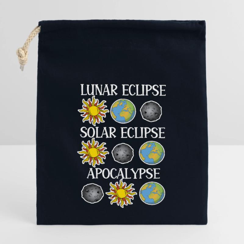 Lunar Eclipse Solar Eclipse Apocalypse Closable cotton gift bag (14x20cm)