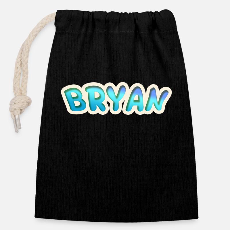 Bryan - Closable cotton gift bag (14x20cm) - black