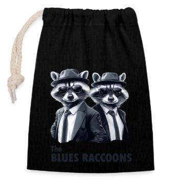 The Blues Raccoons 3 - Closable cotton gift bag (14x20cm) - black - Front