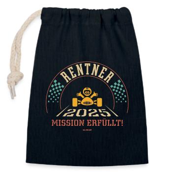 Rentner 2025 – Mission Erfüllt (Ruhestand / 4C) - Verschließbarer Geschenkbeutel aus Baumwolle (14x20cm) - Navy - Vorne
