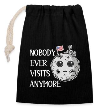 Atterrissage sur la lune : plus personne ne s’y rend - Sac cadeau en coton avec cordon (14 x 20 cm) - noir - Devant