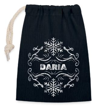 Daria - Closable cotton gift bag (14x20cm) - navy - Front