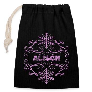 Wife Alison - Closable cotton gift bag (14x20cm) - black - Front