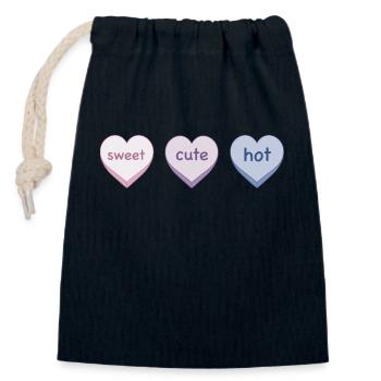 Süß süß heiß - Verschließbarer Geschenkbeutel aus Baumwolle (14x20cm) - Navy - Vorne