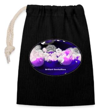 Brilliant genital flora - Closable cotton gift bag (14x20cm) - black - Front