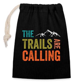 The Trails Are Calling - Closable cotton gift bag (14x20cm) - black - Front