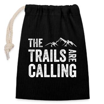 The Trails Are Calling - Closable cotton gift bag (14x20cm) - black - Front