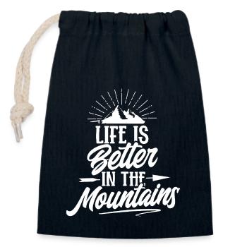 Hiking Mountains - Closable cotton gift bag (14x20cm) - navy - Front