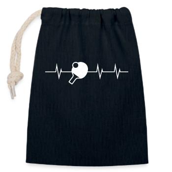 Heartbeat of Table Tennis - Verschließbarer Geschenkbeutel aus Baumwolle (14x20cm) - Navy - Vorne