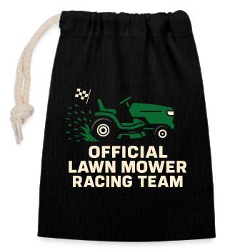 Lawn Mower Racing Lawn Mower Racing Lawn Mower - Closable cotton gift bag (14x20cm) - black - Front