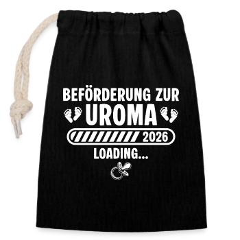 Arrière-grand-mère 2026 annonce une grossesse - Sac cadeau en coton avec cordon (14 x 20 cm) - noir - Devant