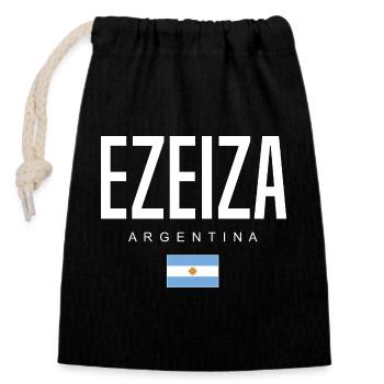 Ezeiza Argentinien Argentinier - Verschließbarer Geschenkbeutel aus Baumwolle (14x20cm) - Schwarz - Vorne