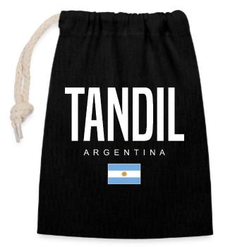 Tandil Argentinien Argentinier - Verschließbarer Geschenkbeutel aus Baumwolle (14x20cm) - Schwarz - Vorne