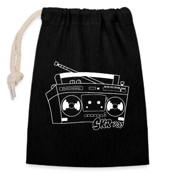 GDR Radio Recorder Cassette Recorder Ostalgie 80s - Closable cotton gift bag (14x20cm) - black - Front