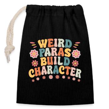 Weird Paras Build Charakter Paraprofessionelle Gans - Verschließbarer Geschenkbeutel aus Baumwolle (14x20cm) - Schwarz - Vorne