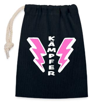 Encourager Gift: Fighter - Closable cotton gift bag (14x20cm) - navy - Front