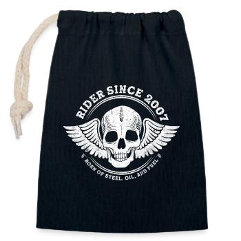 Fahrer seit 2007 - 18 Jahre Road & Steel - Verschließbarer Geschenkbeutel aus Baumwolle (14x20cm) - Navy - Vorne