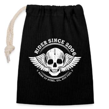 Rider depuis 2006 - 19 ans de vitesse et de liberté - Sac cadeau en coton avec cordon (14 x 20 cm) - noir - Devant