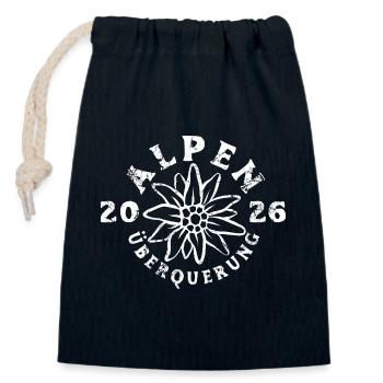 Alpen Überquerung 2026 - Edelweiss - Wandern - Verschließbarer Geschenkbeutel aus Baumwolle (14x20cm) - Navy - Vorne