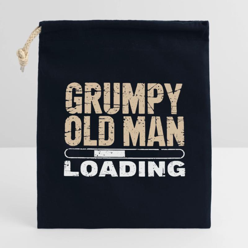 Grumpy Old Man Loading Sac cadeau en coton avec cordon (14 x 20 cm)