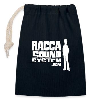ragga-sound-system-logo-W - Sac cadeau en coton avec cordon (14 x 20 cm) - bleu marine - Devant
