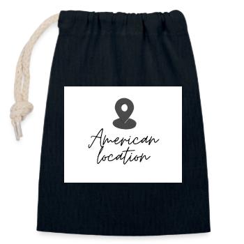 American Location Pin - Closable cotton gift bag (14x20cm) - navy - Front