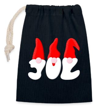 Santa – Christmas - Closable cotton gift bag (14x20cm) - navy - Front
