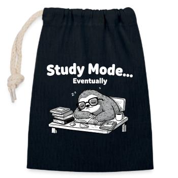Mode veille Paresseux au bureau - Sac cadeau en coton avec cordon (14 x 20 cm) - bleu marine - Devant