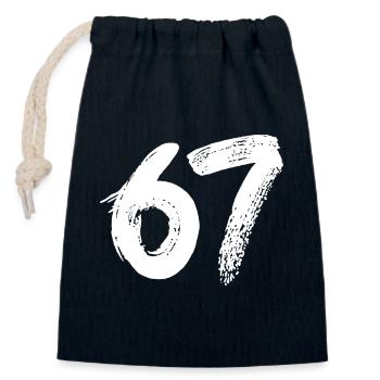 67 Weiße Farbe - Verschließbarer Geschenkbeutel aus Baumwolle (14x20cm) - Navy - Vorne