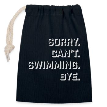 Sorry Can't Swimming Bye Schwimmer Ausrede Humor - Verschließbarer Geschenkbeutel aus Baumwolle (14x20cm) - Navy - Vorne
