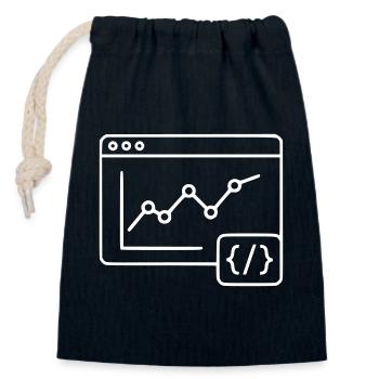 Web Analyse Chart Coding Browser Vektor - Verschließbarer Geschenkbeutel aus Baumwolle (14x20cm) - Navy - Vorne