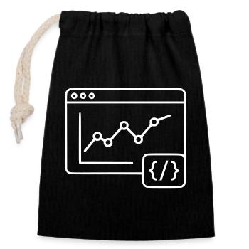 Web Analyse Chart Coding Browser Vektor - Verschließbarer Geschenkbeutel aus Baumwolle (14x20cm) - Schwarz - Vorne