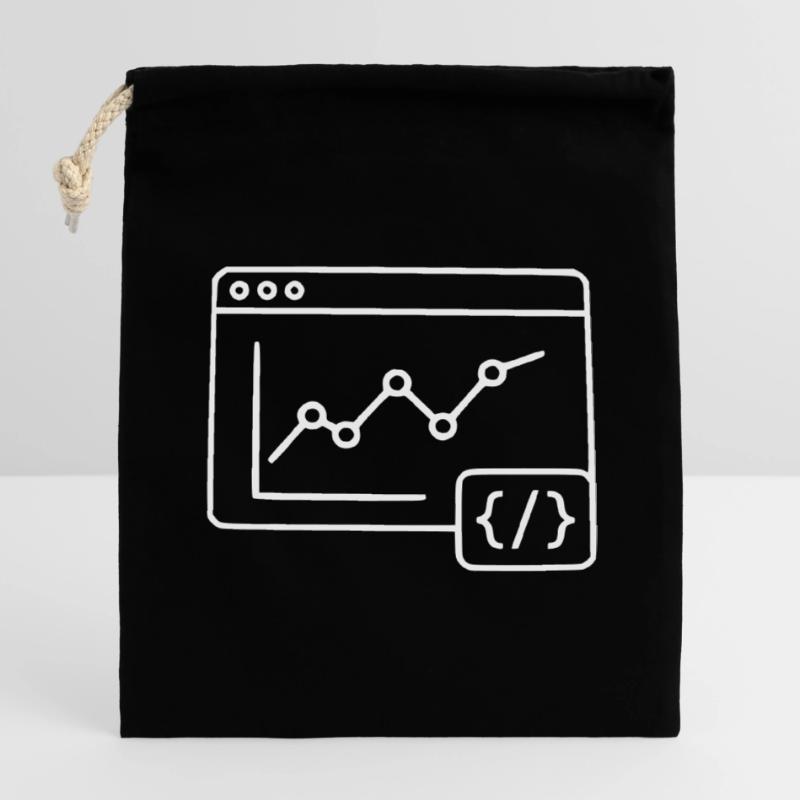 Web Analysis Chart Coding Browser Vector Closable cotton gift bag (14x20cm)