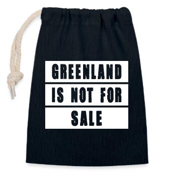 Le Groenland n’est pas à vendre - Sac cadeau en coton avec cordon (14 x 20 cm) - bleu marine - Devant