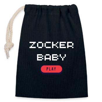 Zocker Baby  - Verschließbarer Geschenkbeutel aus Baumwolle (14x20cm) - Navy - Vorne