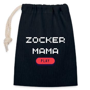 Zocker Mama - Verschließbarer Geschenkbeutel aus Baumwolle (14x20cm) - Navy - Vorne