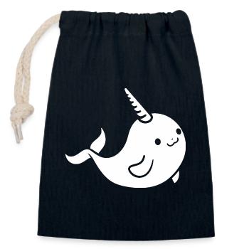 narval - Sac cadeau en coton avec cordon (14 x 20 cm) - bleu marine - Devant