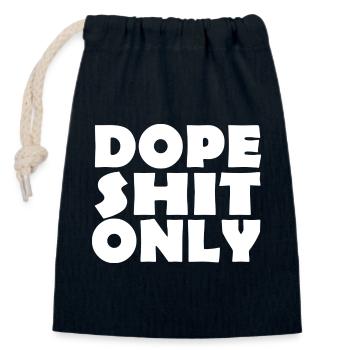 shit - Closable cotton gift bag (14x20cm) - navy - Front