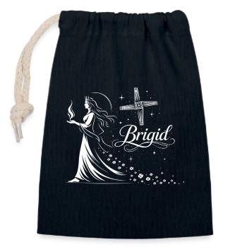 Déesse celtique Brigid imbolc avec la flamme - Sac cadeau en coton avec cordon (14 x 20 cm) - bleu marine - Devant