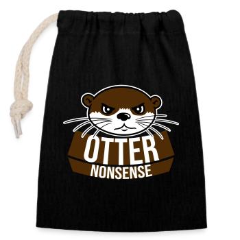 Otter Nonsense Lustig Wortspiel Otter Liebe Spruch - Verschließbarer Geschenkbeutel aus Baumwolle (14x20cm) - Schwarz - Vorne