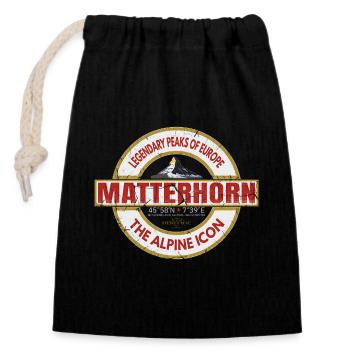 Matterhorn – Legendary Alpine Icon of Europe - Closable cotton gift bag (14x20cm) - black - Front