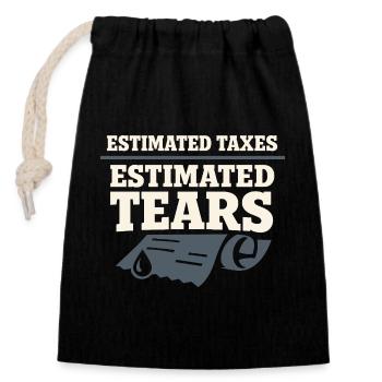 Self-employed freelancer Steuerhumor 1099 Life - Closable cotton gift bag (14x20cm) - black - Front