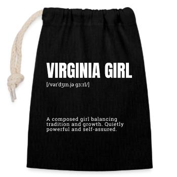 Équilibre de la fille de Virginie - Sac cadeau en coton avec cordon (14 x 20 cm) - noir - Devant