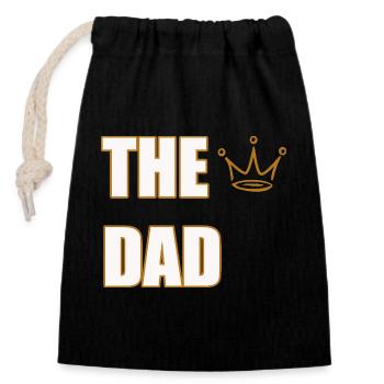 THE DAD – Bold & Classic Father Statement Design - Verschließbarer Geschenkbeutel aus Baumwolle (14x20cm) - Schwarz - Vorne
