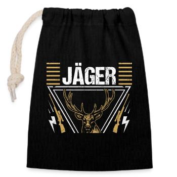 Hunting Hunting Huntsman Hunters - Closable cotton gift bag (14x20cm) - black - Front