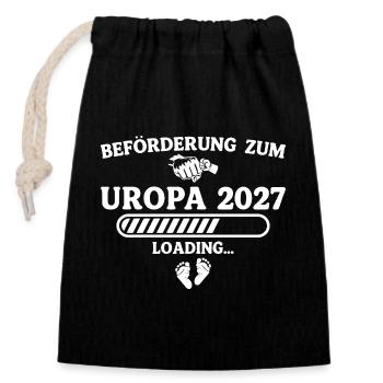 Beförderung zum Uropa 2027 – Schwangerschaft - Verschließbarer Geschenkbeutel aus Baumwolle (14x20cm) - Schwarz - Vorne